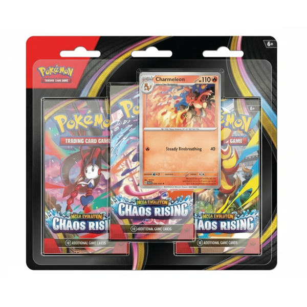 Pokémon Mega Evolution Chaos Rising 3-Pack Blister – Charmeleon